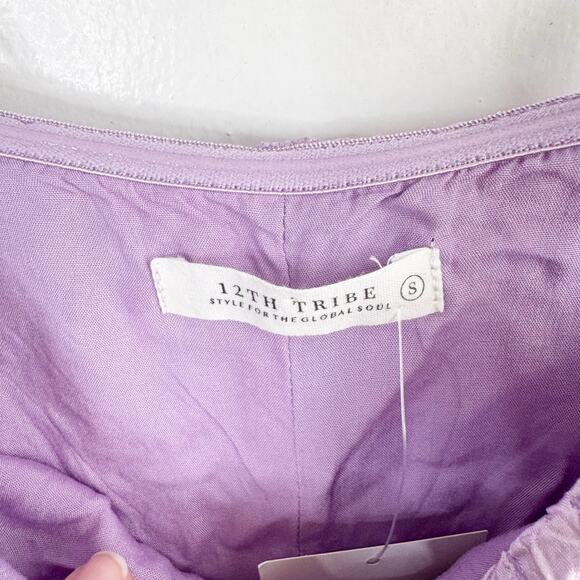 12th Tribe Ingrid Purple 3D Textured Floral Maxi Dress NEW Size Small S Flirty - Picture 5 of 15